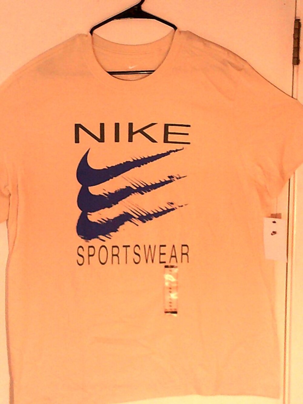 NEW NIKE SPORTSWEAR "Distorted Swooshes Tee" MEN'S BEIGE T-SHIRT XL IM3821-229